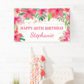 60誕生日熱帯性帯灯ハワイアン 横断幕 (インサイチュ)