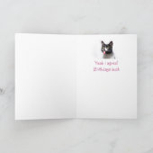 60誕生日猫が舌のユーモアを解き放おもしろいつ カード (内部)