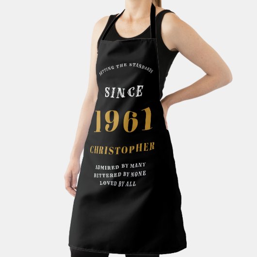 60誕生日生まれ1961黒金ゴールドマンズ エプロン (インサイチュ)