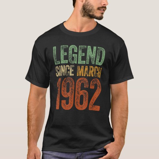 60誕生日生まれ3月シャツ60年レジェンドシン Tシャツ (正面)