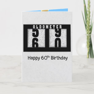 60誕生日用の黒い走行距離 カード
