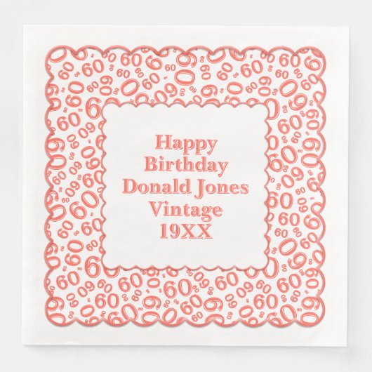 60誕生日番号模様ホタテ珊瑚/白 (正面)