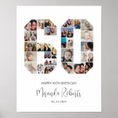 60誕生日番号60カスタムフォトコラージュ ポスター (正面)