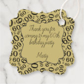 60誕生日番号60パターン金ゴールドと黒 フェイバータグ (裏面)