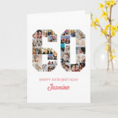 60誕生日番号60フォトコラージュパーソナライズされた カード (黄色い花)