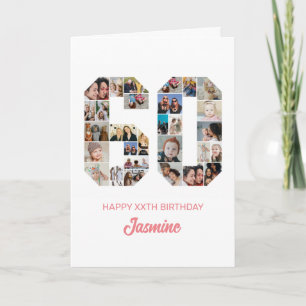 60誕生日番号60フォトコラージュパーソナライズされた カード