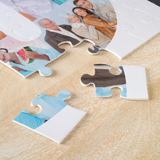 60誕生日番号60フォトコラージュ15写真 ジグソーパズル (側面)