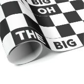 60誕生日白黒パター市松模様にン ラッピングペーパー (ロールコーナー)