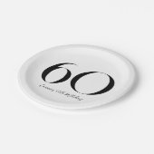 60誕生日白黒 ペーパープレート (アングル)