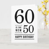 60誕生日目の白と黒60が新50 カード (黄色い花)