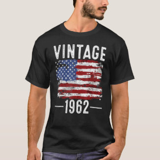 60誕生日米国国旗ヴィンテージ米国国旗1962 Tシャツ