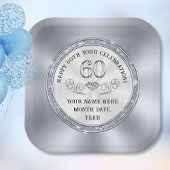 60誕生日紙プレートまたは60周年記念 ペーパープレート