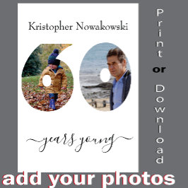 60誕生日素晴らしい写真テンプレートおもしろいカード カード