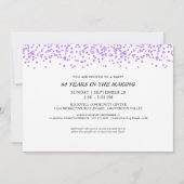 60誕生日紫の紙吹雪 招待状 (裏面)