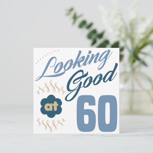 60誕生日良い カード (スタンド正面)