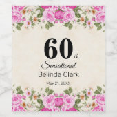 60誕生日花付きワインベージュきらめくベージュ ワインラベル (シングルラベル)