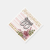 60誕生日花枠ピンク甘60 スタンダードカクテルナプキン (角)
