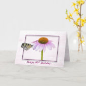 60誕生日蝶の円錐花 カード (黄色い花)
