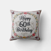 60誕生日装飾用クッション:ユニーク記念すべき クッション (裏面)