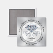 60誕生日親善ダイヤモンド周年親愛 マグネット (正面/裏面)