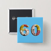 60誕生日記念日60年マイルストーンのピン 缶バッジ (正面&裏面)