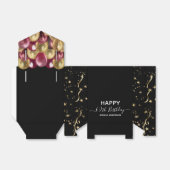 60誕生日赤金ゴールドグリッターバルーン優先ボックス フェイバーボックス (折り畳みなし)