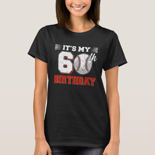 60誕生日野球60歳の日 Tシャツ (正面)