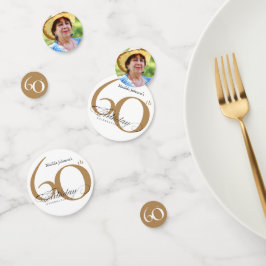 60誕生日金ゴールドホワイトエレガント書道コンフェ コンフェッティ