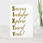 60誕生日金ゴールド60アクロスティックカード カード (正面)