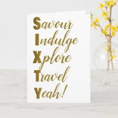 60誕生日金ゴールド60アクロスティックカード カード (黄色い花)