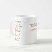 60誕生日金ゴールド60アクロスティック コーヒーマグカップ (正面左)