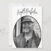 60誕生日雄モダン写スタイリッシュ真 招待状 (裏面)