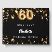 60誕生日黒金ゴールド星 ゲストブック (正面)