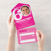 60誕生日0 オールインワン招待状 (貼ってはがせる)