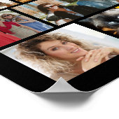 60誕生日108写真ブラック金ゴールド応援 ポスター (角)