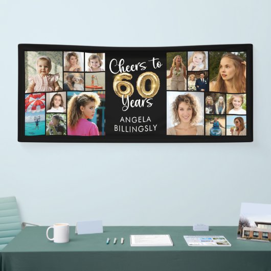 60誕生日18フォトコラージュ応援～60年 横断幕 (トレードショー)