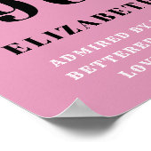 60誕生日1961ピンクブラックレディパーソナライズされたズ ポスター (角)