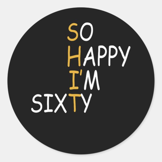 60誕生日1962 60歳とても幸せ60 ラウンドシール (正面)
