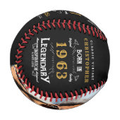 60誕生日1963モノグラム名写真伝説 野球ボール (正面左)