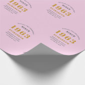 60誕生日1963名前を追加Pink Gray ラッピングペーパー (角)