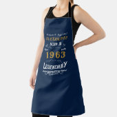 60誕生日1963生まれヴィンテージ青金ゴールド凡例 エプロン (インサイチュ)