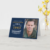 60誕生日1963生まれ写真テンプレート凡例 カード (黄色い花)