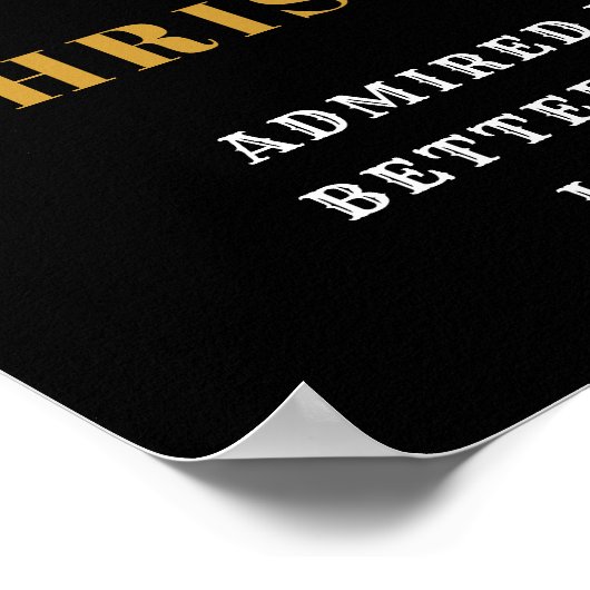 60誕生日1963生まれ名を追加黒い金ゴールド写真 ポスター (角)