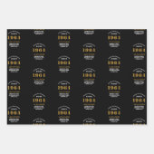 60誕生日1964ブラック金ゴールドシックエレガント ラッピングペーパーシート (正面2)