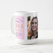 60誕生日1965ピンクグレー名写真大 コーヒーマグカップ (正面左)