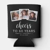 60誕生日3フォトブラック金ゴールドスクリプト応援 缶クーラー (裏面)