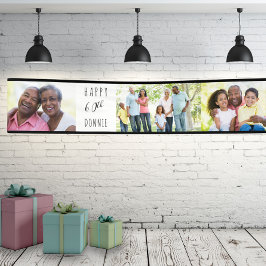 60誕生日4フォトストリップパーソナライズされた 横断幕