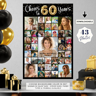 60誕生日43フォトコラージュ応援～60年 ポスター