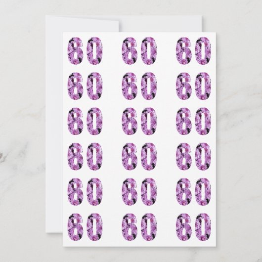60誕生日60と素晴らしい紫のフローラ 招待状 (裏面)