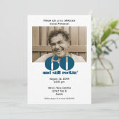 60誕生日60とStill Rockin'の写真 | パーティー 招待状 (スタンド正面)